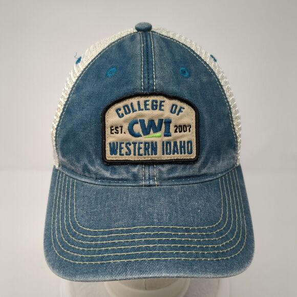 College of Western Idaho Snapback Trucker Hat Blue One Size Mesh Back - Picture 2 of 9